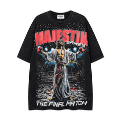 MAJESTIK Vintage Black Majestik Games Graphic Short‑Sleeve T‑Shirt