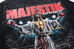 MAJESTIK Vintage Black Majestik Games Graphic Short‑Sleeve T‑Shirt