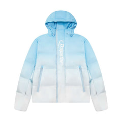 Trapstar fashion star's winter men's and women's fashionable casual gradient warm and thick hooded down cotton jacket