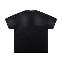 MAJESTIK Black Vintage Night Castle Band‑Style Graphic T‑Shirt