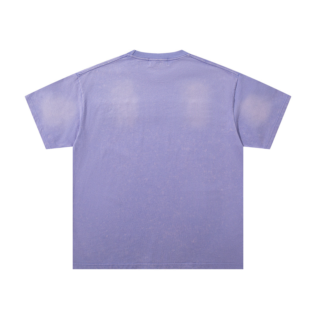 MAJESTIK Lavender Washed Racing Theme Majestik Vintage Graphic T‑Shirt