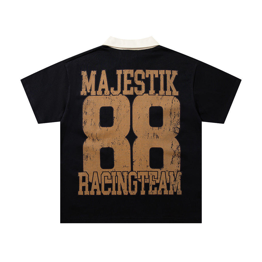 MAJESTIK 88 Racing Team Vintage Graphic Polo Shirt
