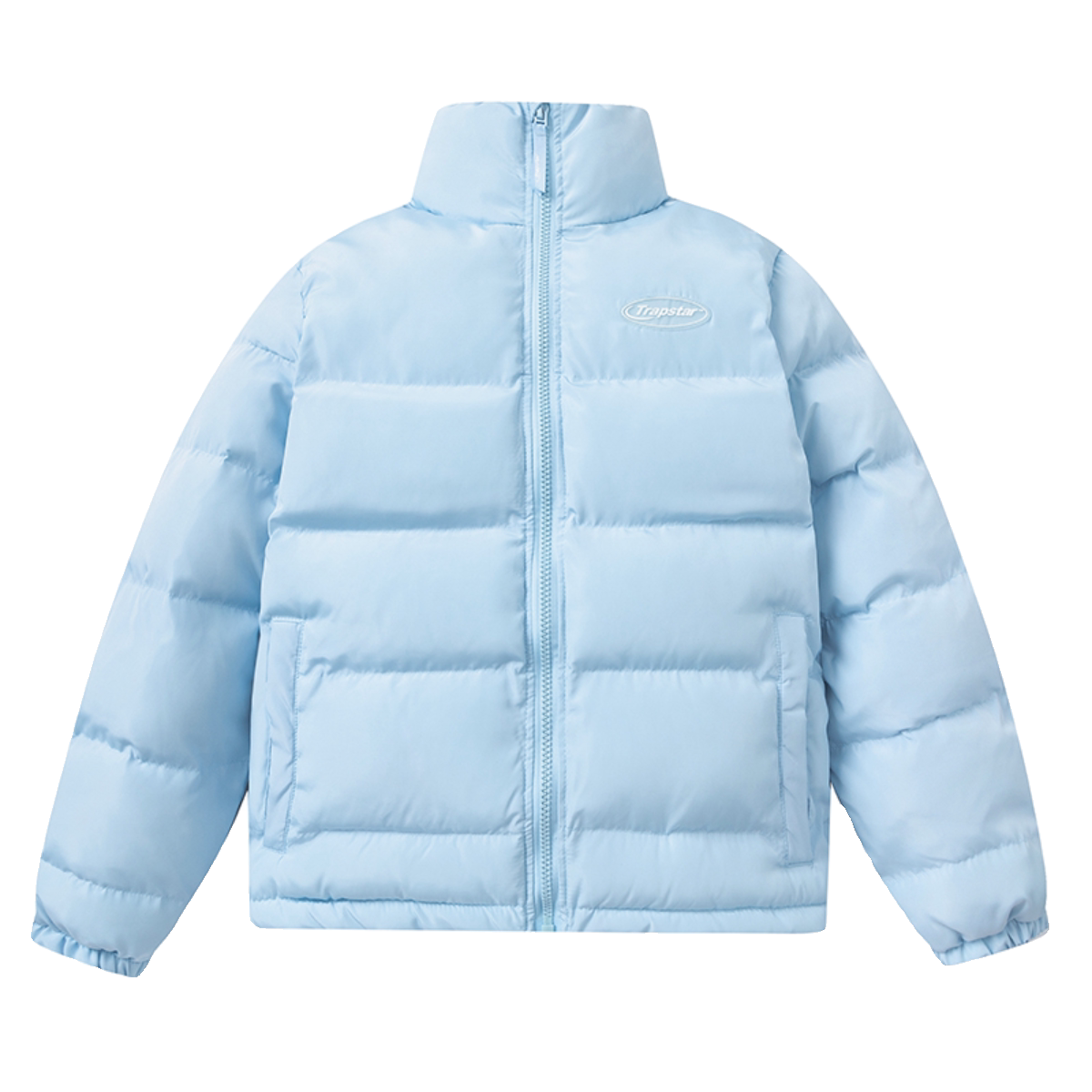 Light Blue Trapstar Puffer Jacket Zip Up Stand Collar Bubble Coat Streetwear