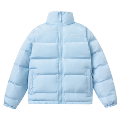 Light Blue Trapstar Puffer Jacket Zip Up Stand Collar Bubble Coat Streetwear