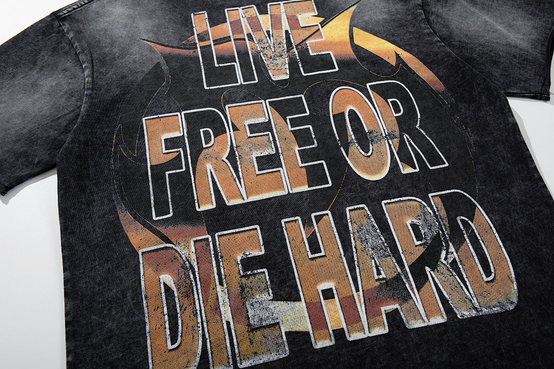 MAJESTIK Black Washed Vintage Western Cowboy Horse Rider Double‑Sided Graphic Band‑Style T‑Shirt