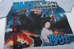 MAJESTIK Light Blue Washed 199X Phantom Vintage Graphic T‑Shirt
