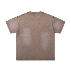MAJESTIK Brown Washed Western Cowboy Horse Rider Vintage Graphic T‑Shirt