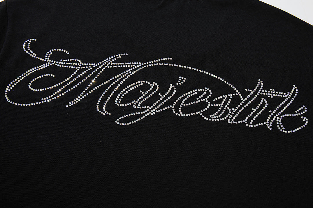 MAJESTIK Black Vintage Lightning Gorilla Band‑Style Graphic T‑Shirt