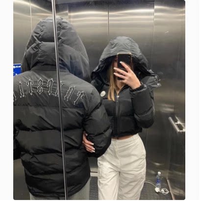Trapstar Embroidered Letter LOGO Winter Thick Hooded Cotton Jacket Men's and Women's Same Style Pulley cardigan Cotton Jacket