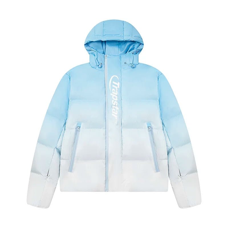 Trapstar fashion star's winter men's and women's fashionable casual gradient warm and thick hooded down cotton jacket