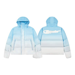 Trapstar fashion star's winter men's and women's fashionable casual gradient warm and thick hooded down cotton jacket