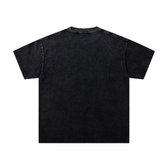 MAJESTIK Black Washed Vintage Boxing Gloves Graphic Band‑Style T‑Shirt