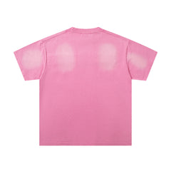 MAJESTIK Bright Pink Washed Retro Poster Character Vintage Graphic T‑Shirt