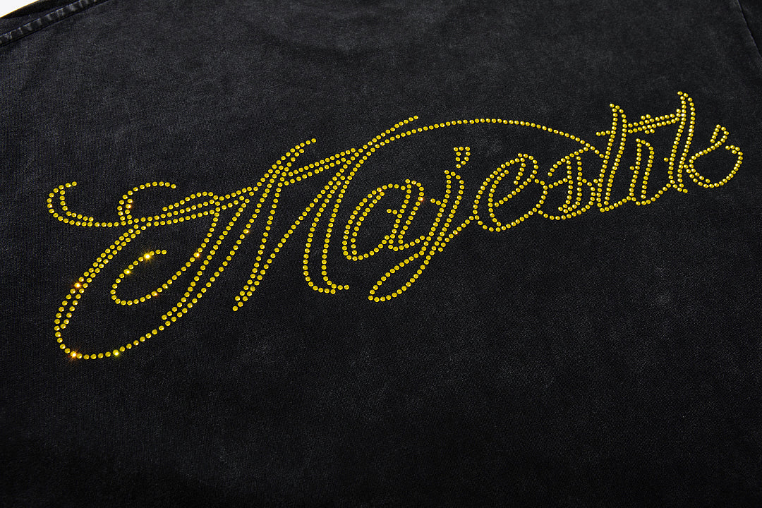MAJESTIK Hero Motorcycle Rider Vintage Graphic T‑Shirt