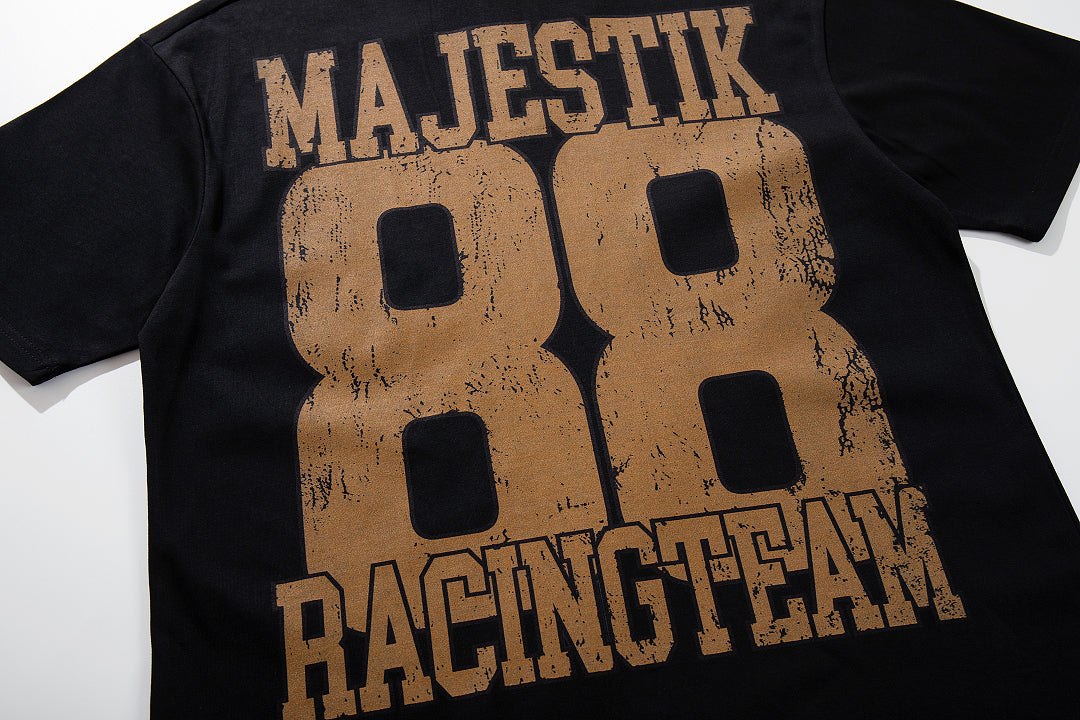 MAJESTIK 88 Racing Team Vintage Graphic Polo Shirt