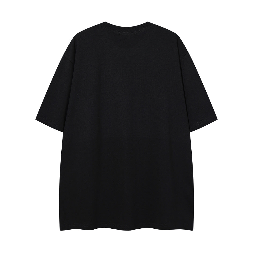 MAJESTIK Vintage Black Majestik Alien Graphic Short‑Sleeve T‑Shirt